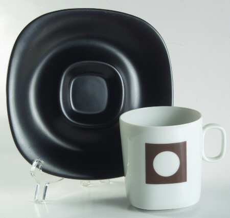 Circle In The Square Flat Cup & Saucer Set