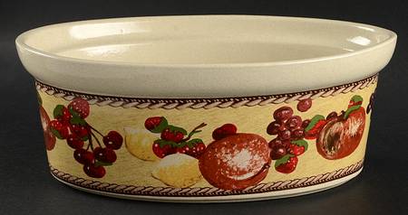Country Orchard 1.5 Quart Oval Covered Casserole No Lid