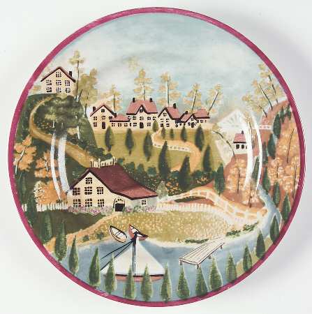 Country Village Dessert/Pie Plate