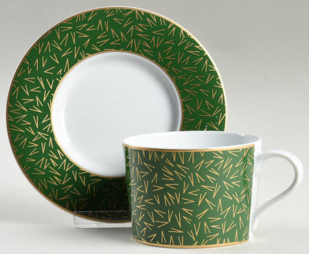 Creation Green Flat Cup & Saucer Set