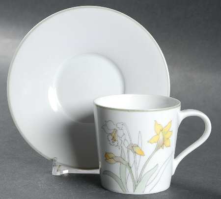 Daffodil Flat Demitasse Cup & Saucer Set