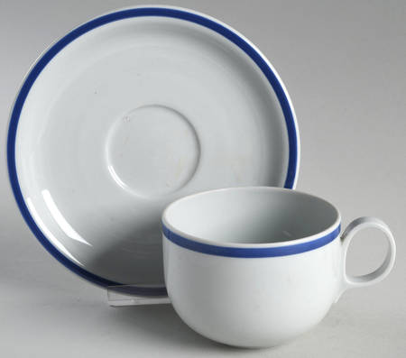 Disco Blue Flat Cup & Saucer Set