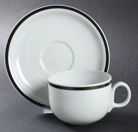 Disco Black Flat Cup & Saucer Set