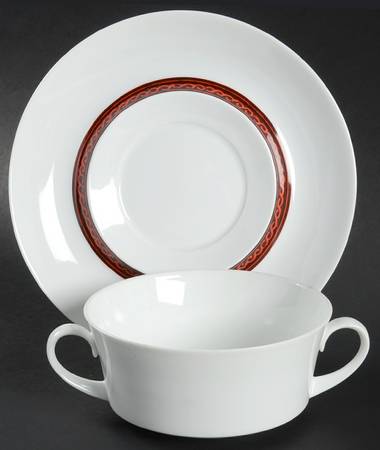 Flamenco Flat Cream Soup Bowl & Saucer Set