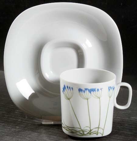 Floral Portraits Flat Cup & Saucer Set