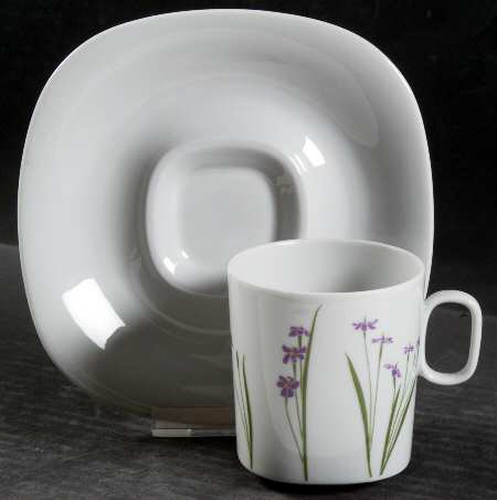 Floral Portraits Flat Cup & Saucer Set