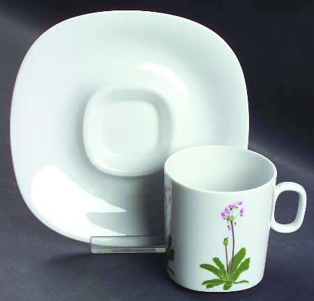 Floral Portraits Flat Cup & Saucer Set