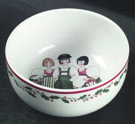 Folk Christmas Coupe Cereal Bowl