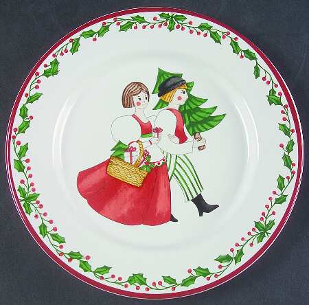 Folk Christmas Salad Plate