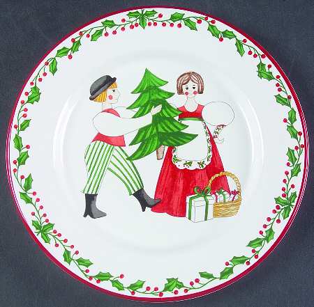 Folk Christmas Salad Plate