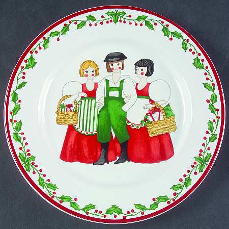 Folk Christmas Salad Plate