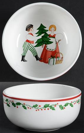Folk Christmas Coupe Cereal Bowl