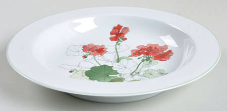 Geranium Rim Soup Bowl