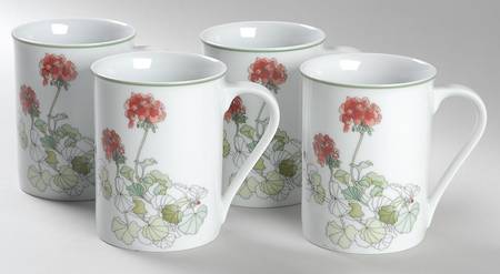 Geranium Mug Motif 1 - Set of 4