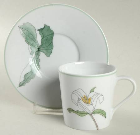 Geranium Flat Demitasse Cup & Saucer Set