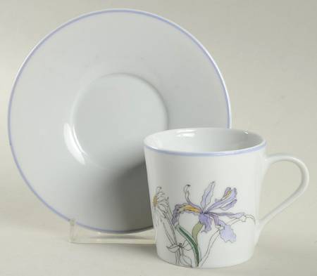 Geranium Flat Demitasse Cup & Saucer Set