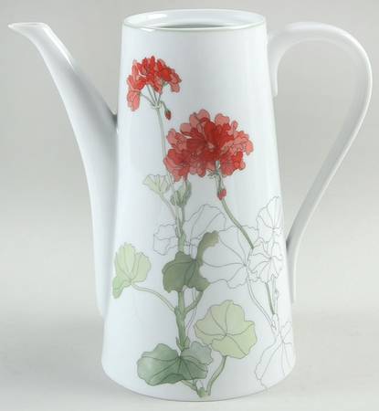 Geranium Coffee Pot No Lid