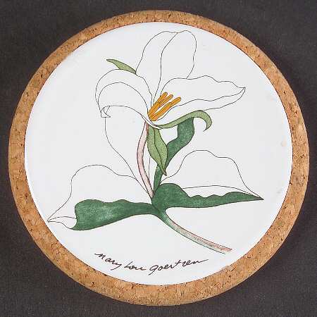 Geranium Cork Back Round Coaster