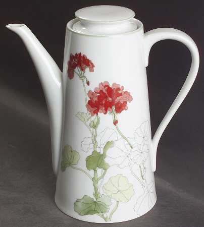 Geranium Coffee Pot & Lid