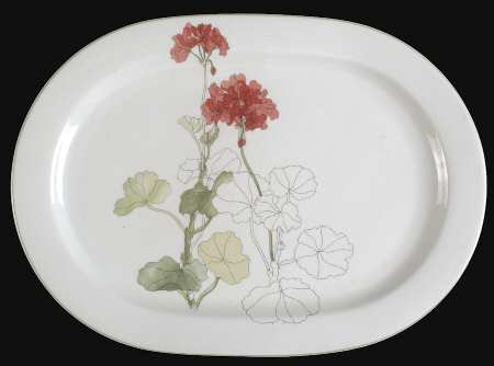 Geranium 15" Oval Serving Platter