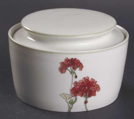 Geranium Sugar Bowl & Lid
