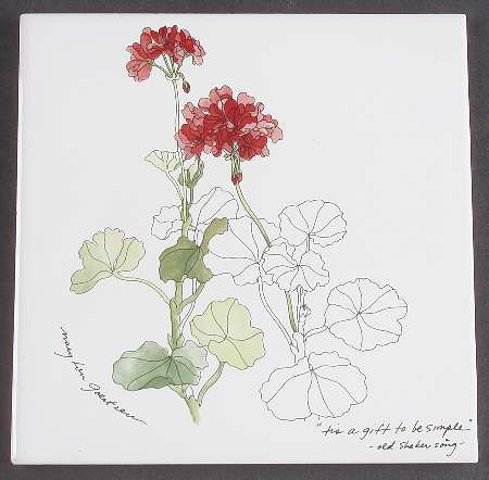 Geranium Tea Tile