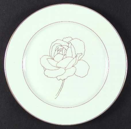 Gold Rose Dinner Plate