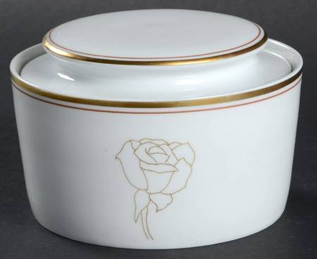 Gold Rose Sugar Bowl & Lid