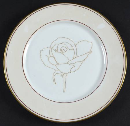 Gold Rose Salad Plate