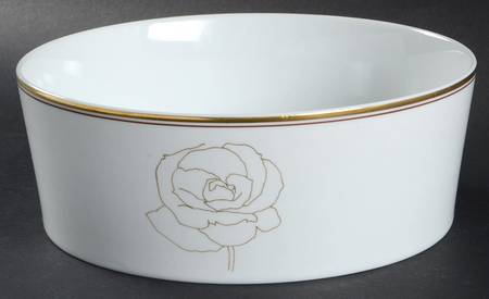 Gold Rose 7" Round Vegetable Bowl