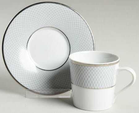 Grey Dawn Flat Demitasse Cup & Saucer Set