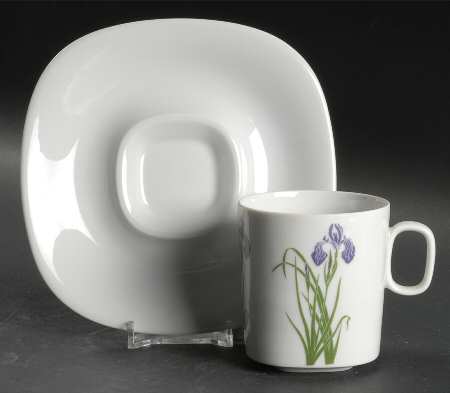Iris (Henry Evans) Flat Cup & Saucer Set
