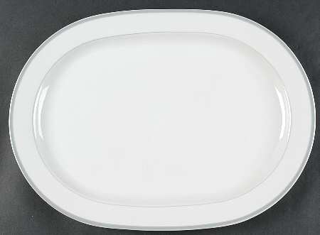 Lisboa Grey 15" Oval Serving Platter