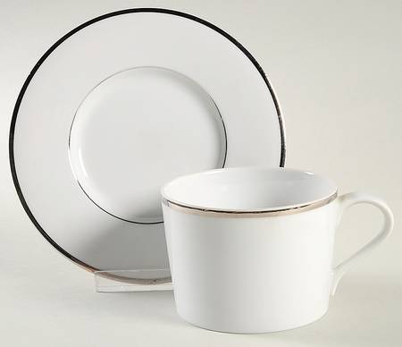 Lisboa Platinum Flat Cup & Saucer Set by Block