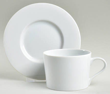 Lisboa White Flat Cup & Saucer Set