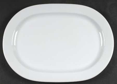 Lisboa White 15" Oval Serving Platter