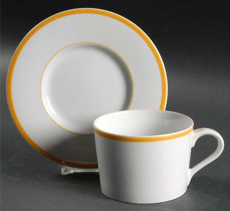 Lisboa Yellow Flat Cup & Saucer Set
