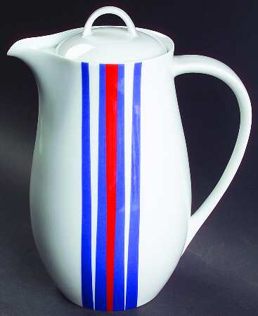 Lyric Blue and Red Coffee Pot & Lid