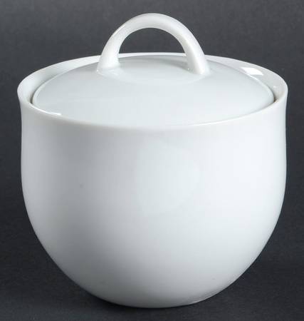 Lyric White Sugar Bowl & Lid