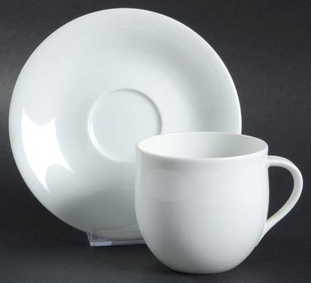 Lyric White Flat Cup & Saucer Set