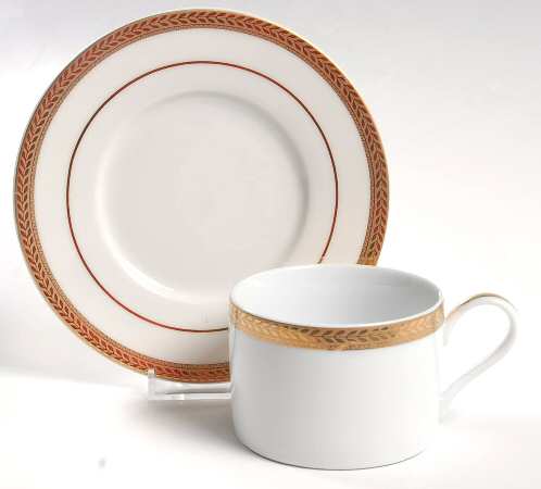 Manchester Gold Flat Cup & Saucer Set