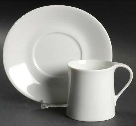 Mirage White Flat Cup & Saucer Set