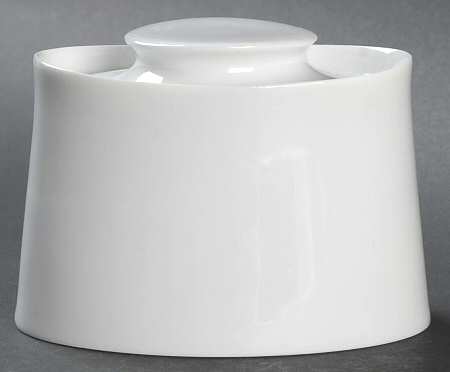 Mirage White Sugar Bowl & Lid