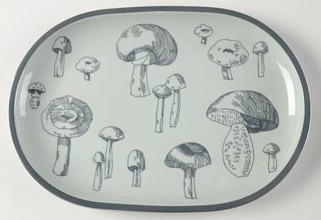 Mushrooms 14" Oval Serving Platter