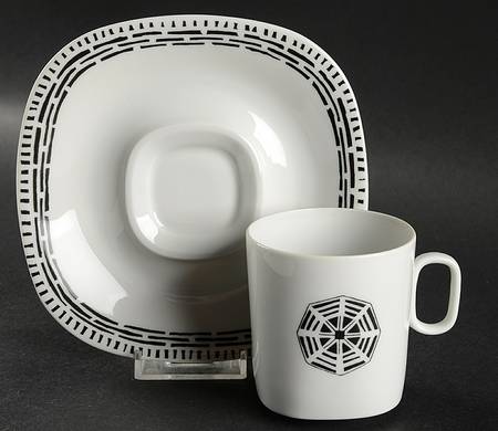 Octagon Flat Cup & Saucer Set