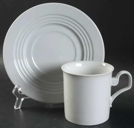 Odyssey White Flat Cup & Saucer Set