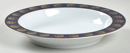 Orbit Blue Rim Soup Bowl by Block