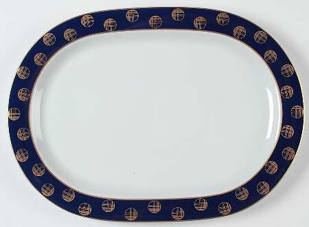 Orbit Blue 15" Oval Serving Platter by Block
