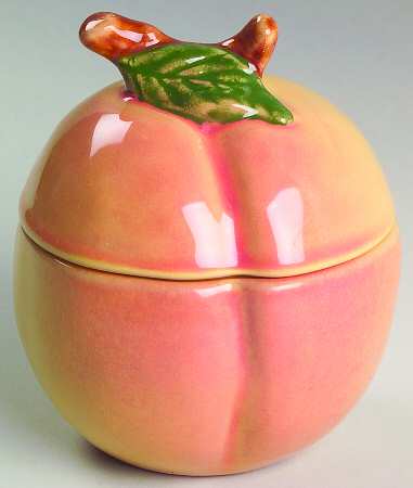 Peaches Sugar Bowl & Lid