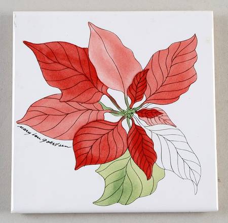 Poinsettia Tea Tile